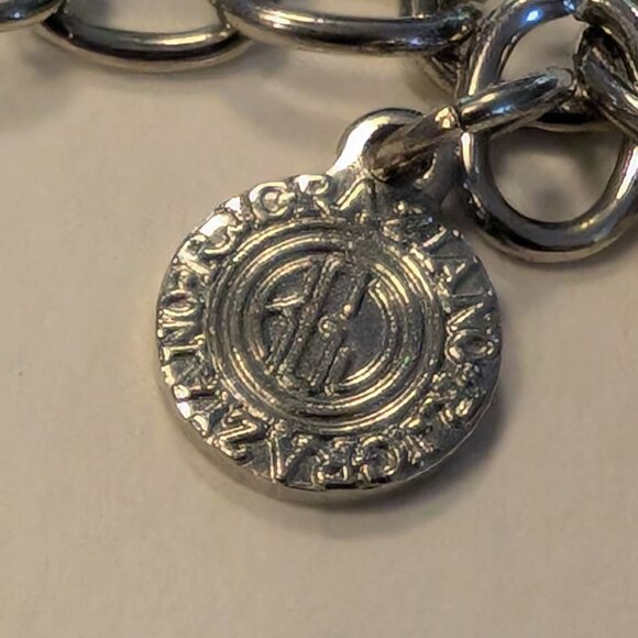 ,RJ Graziano Signed Silver-Tone Rough Finish Beads Necklace w/1 Rhinestone Bead - Picture 5 of 5